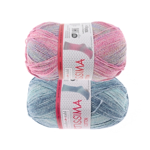 Puuvillasisaldusega sokilõng Fortissima Cotton, Shoeller+Stahl, 100 g = ca 420 m 