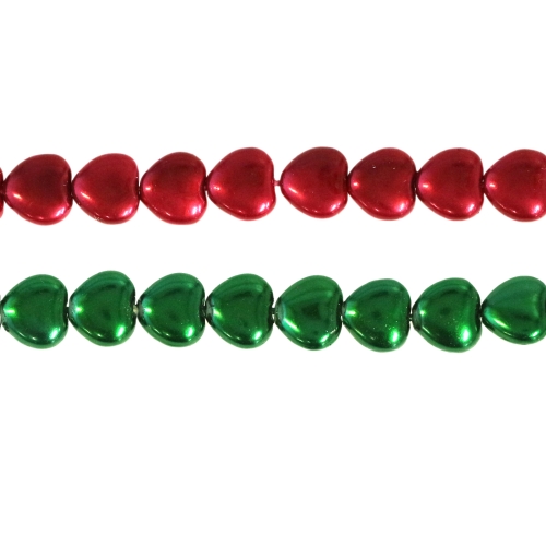 Südamekujuline pärlmutter lapik 8x4mm klaashelmes 