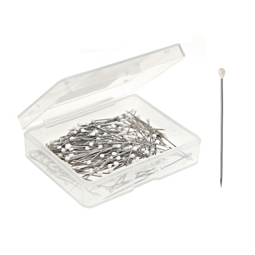 Lühikesed (aplikeerimis-) klaaspea-nööpnõelad; 200 tk, 28 mm x ø0,6 mm, Sew Mate NS107