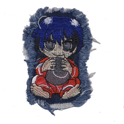 Triigitav aplikatsioon; Siniste juustega salakaval poiss, 9,5 x 6,5 cm