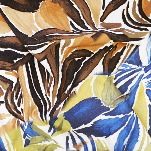 Pehme viskooskangas, 145 cm, Viscose Rayon Air Flow Print, P12015, Abstract Leaves