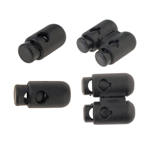 Üksik ja külgepidi ühendatav topelt-nööristopper ø13 x 27 mm nöörile max. ø4 mm