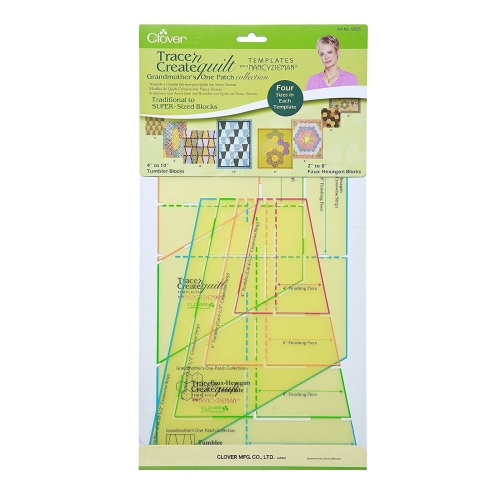 Lapitehnika ja teppimis-šabloonid, Trace and Create Quilt Grandmother's One Patch, Clover 9525