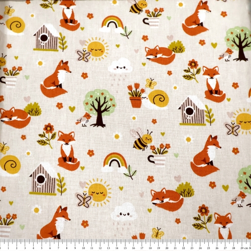 Õhem mustriga puuvillane kangas, France, 140 cm, Cotton Herault