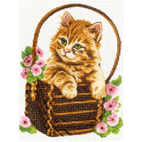 Tikkimiskomplekt eelprinditud mustriga ja mulineedega, Half Cross Stitch Kit, Gobelin L 