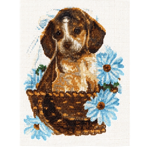Tikkimiskomplekt eelprinditud mustriga ja mulineedega, Half Cross Stitch Kit, Gobelin L 