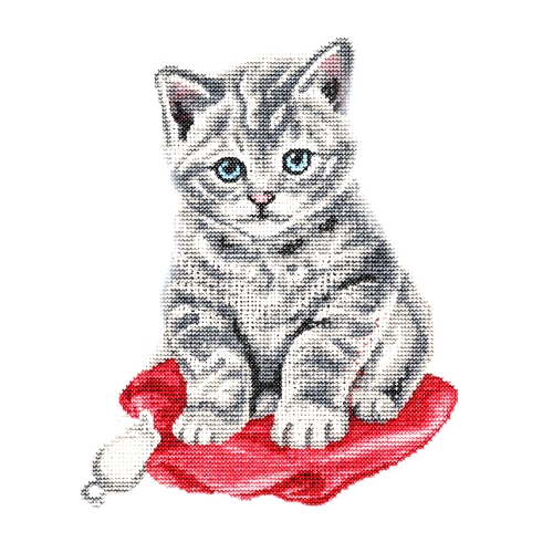 Tikkimiskomplekt eelprinditud mustriga ja mulineedega, Half Cross Stitch Kit, Gobelin L 