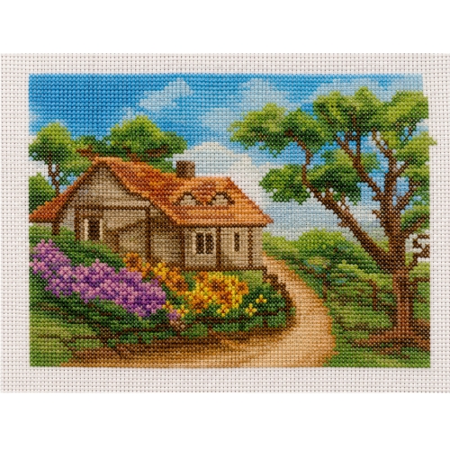 Tikkimiskomplekt eelprinditud mustriga ja mulineedega, Half Cross Stitch Kit, Gobelin L 