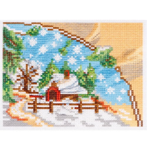 Tikkimiskomplekt eelprinditud mustriga ja mulineedega, Half Cross Stitch Kit, Gobelin L 