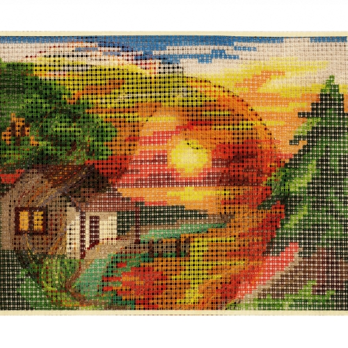 Tikkimiskomplekt eelprinditud mustriga ja mulineedega, Half Cross Stitch Kit, Gobelin L 