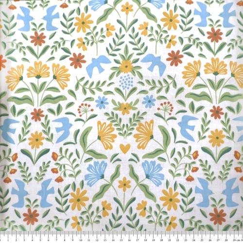 Õhem mustriga puuvillane kangas, France, 145 cm, Toile Correze