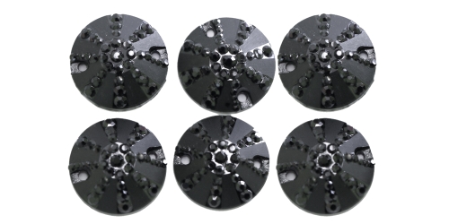 Mummulised, krobelise pinnaga tahulised dekoratiivkivid, Ø 17 mm, 6 tk pakis