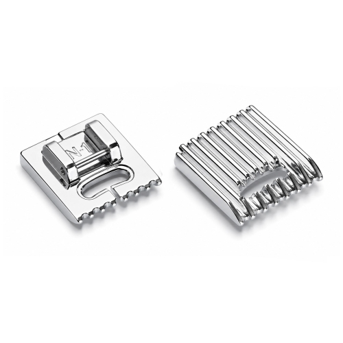 7 kanaliga nöörvoldi tald, 9 mm õmbluslaiusega mudelitele, 7-groove Pintuck Foot (wide) for Janome 8200, 8900, 9900, MC12000, MC15000.etc (9 mm max.stitch width)