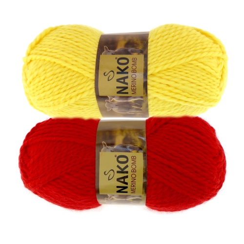 Pehme mohääri- ja meriinovillaga lõng Nako, Merino Bomb, 100 g = 120 m