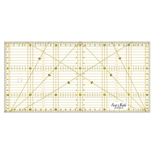 Läbipaistev plastjoonlaud, Transparent Plastic Ruler 15cm x 30cm, SewMate #1530-2
