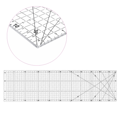 Läbipaistev 3mm paksune joonlaud 15cm x 60cm, KL4878