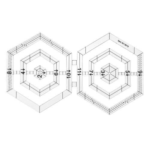 Kuusnurkne šabloon-joonlaud, max.63mm