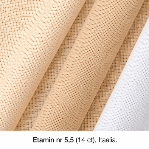 Puuvillane tikkimisriie Etamina (evenweave), 150 cm, nr 5,5 (14 ct), Itaalia