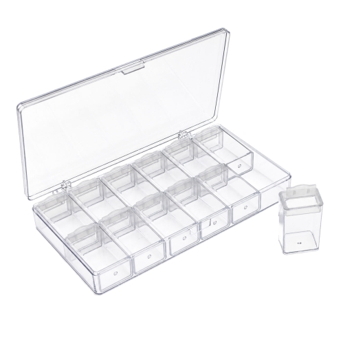 Akrüülplastist läbipaistev säilituskarp, 19,5 x 10,5 x 2,8 cm, sisaldab 12 toosi mõõtudega 5 x 3 x 2 cm, KL5045