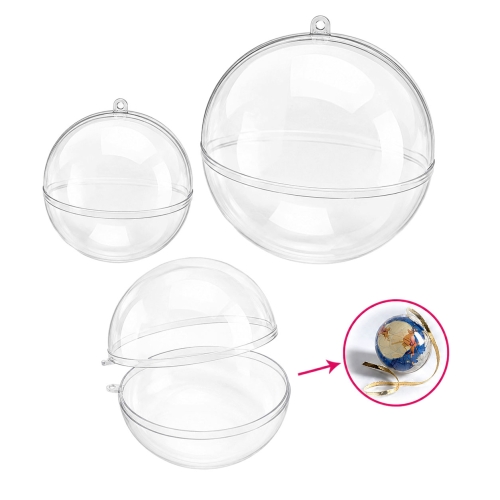 Läbipaistev värvitu, 2 poolest koosnev plastpall