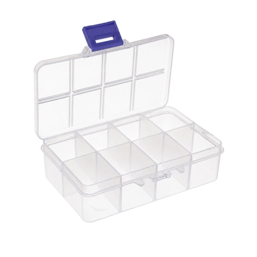 PP plastikust 8 sektoriga lukustuv karp 11 x 6,5 x 3 cm, KL5070