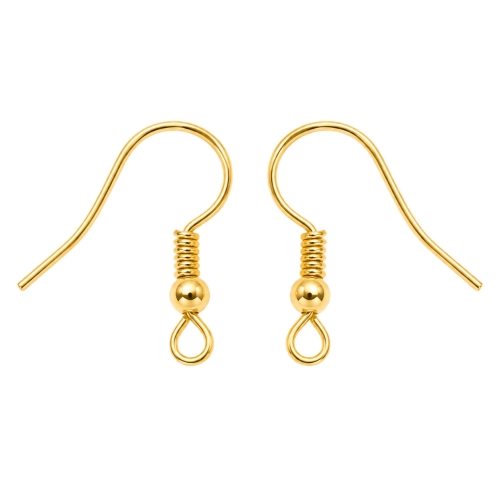 Kõrvarõnga konksud (pinnatud messing);, 18 x 0,5mm