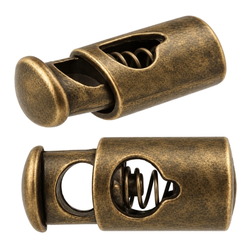 Metallinen nyörin stoppari, soikea kiristin 25 x 11 x 7 mm nyörille max. ø5 mm