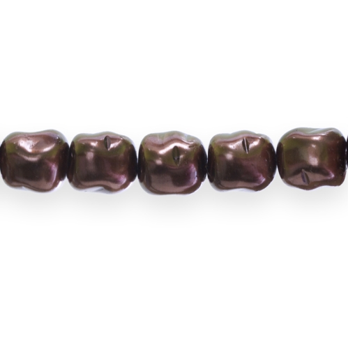Merekivikujuline lopergune pärlmutter 11x10mm klaashelmes