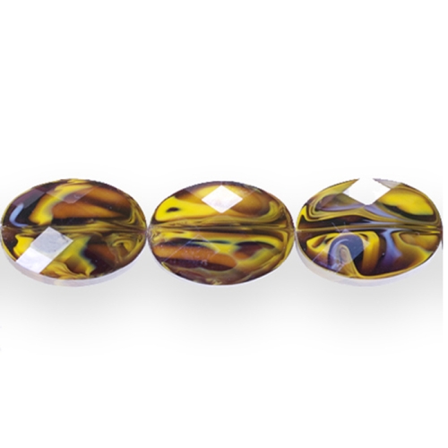 Ovaalsed lapikud klaashelmed segatud värvitoonidega 16x12x7,5mm