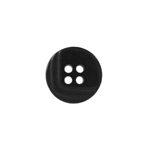 Reljeefse triibumustriga, nelja auguga plastiknööp, 15mm, 24L
