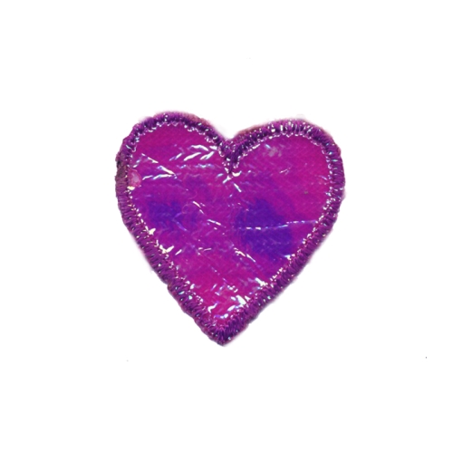 Triigitav Aplikatsioon; Väike sädelev süda/ Embroidered Iron-On Patch; Heart, 3,5x3cm