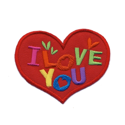 Triigitav Aplikatsioon; Süda, "I love you", 7,5 x 6cm