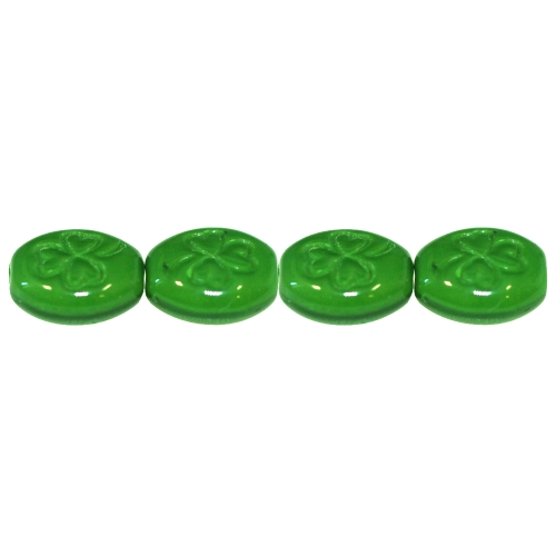 Piklik ovaalne, graveeritud ristikheina mustriga, 10x8x5mm klaashelmes