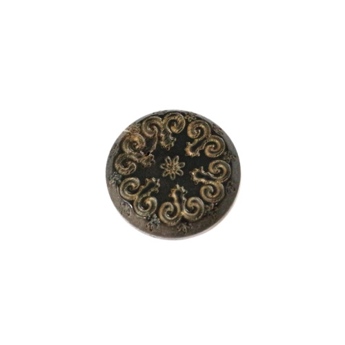 Ornamendimustriga, metallkannaga plastiknööp, 18mm, 28L 