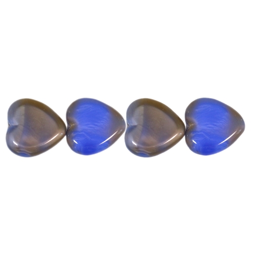 Südamekujuline, pärlmutter läikega 16x15x4mm klaashelmes