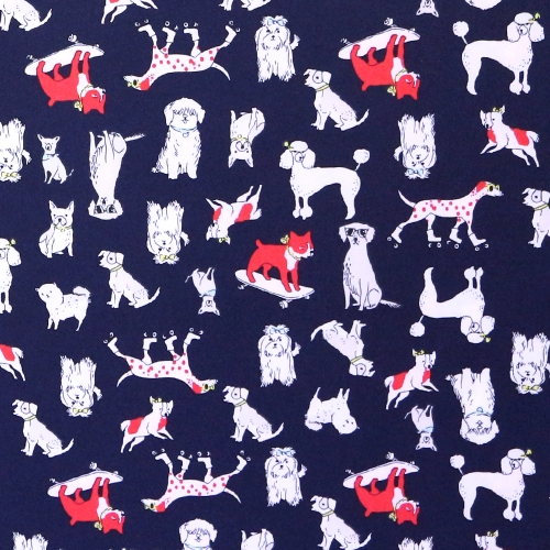 Rulade ja rulluiskudega koerad, pehme ja veidi veniv polüesterkangas (Silky Stretch), Art. 9850