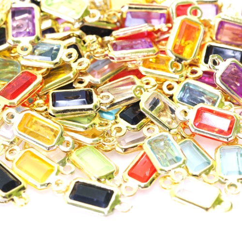 Plastic Rectangular Charm; 10pc / 15 x 6mm
