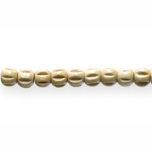Ümarad puithelmed triibumustriga, 8 × 7 mm