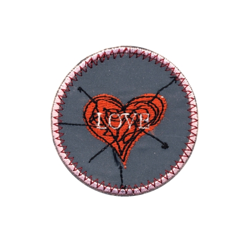 Helkur-aplikatsioon, südamega, "Love" 6cm