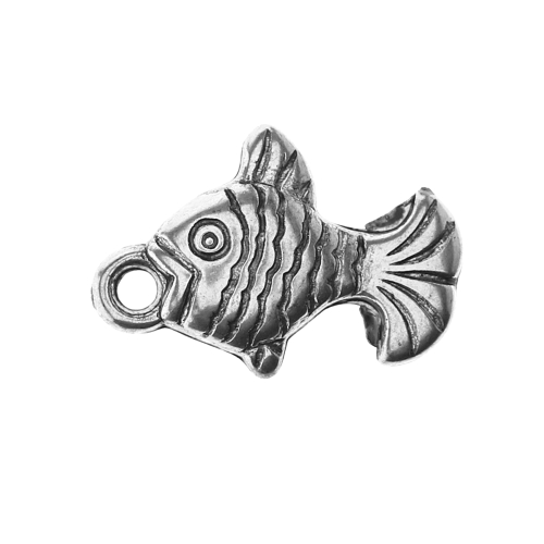 Kalakujuline, metallilaadsest plastikust riputis, aasaga, 20x15x5mm