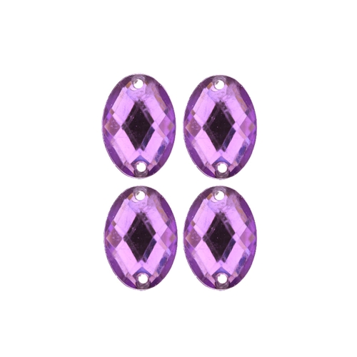 Õmmeldav tahuline ovaalne akrüülkristall, 18 × 13 mm, 4 või 6 tk pakis
