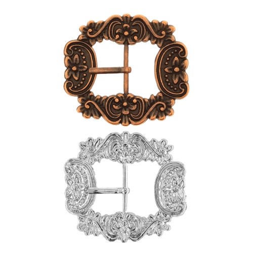 Metallist reljeefse ornamendimustriga pannal 45x40 mm rihmale laiusega 18 mm