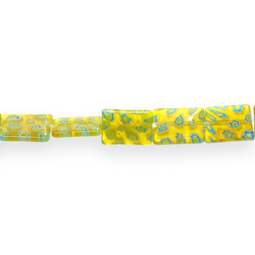 Kirjud mustrilised kandilised lapikud millefiori pärlid 12x10x4mm