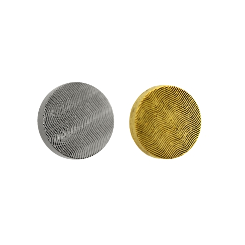 Metallilaadsest plastikust, reljeefse lainemustriga, kannaga nööp 12mm, 18L