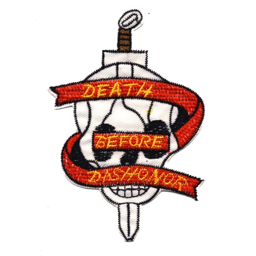 Triigitav Aplikatsioon; "Death before dishonor" 10,5x8cm