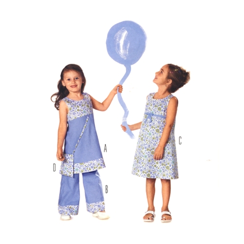 Kleit &amp; püksid, Kasv 98-128 cm, Dress &amp; pants, Burda 9740