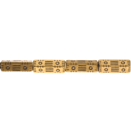 Torujas, ristkülikukujuline, graveeritud mustriga helmes CCB plastikust 20 x 6mm