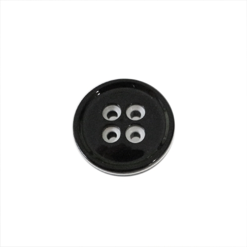 Must- valge, nelja auguga plastiknööp, 23mm, 36L
