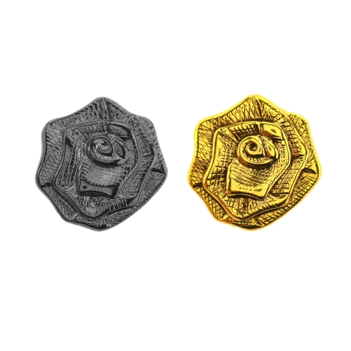 Metallilaadsest plastikust, reljeefse roosimustriga, kannaga nööp ø21 mm, suurus: 34L