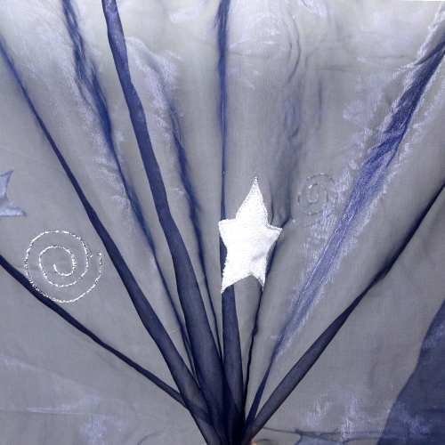 Õrn läbipaistev, sädeleva mustriga organza, 140cm, 19860